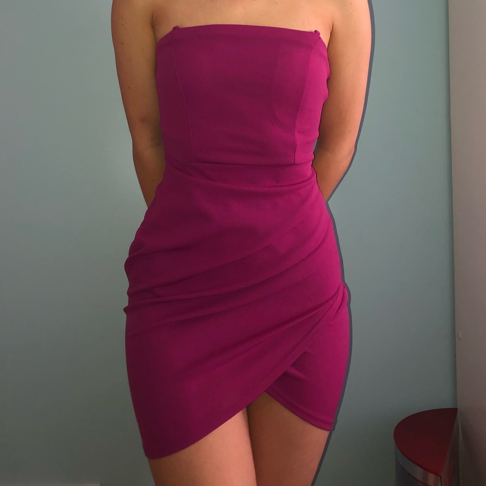 Magenta Strapless Dress